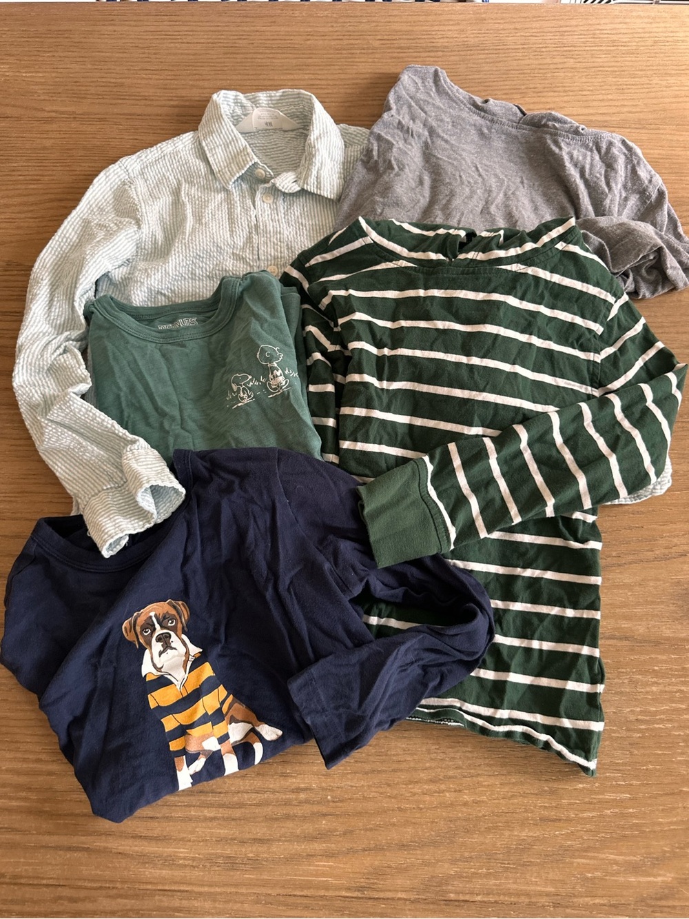 J.Crew Crewcuts bits long sleeve shirt lot 5 piece + H&M button down. Size S 6/7